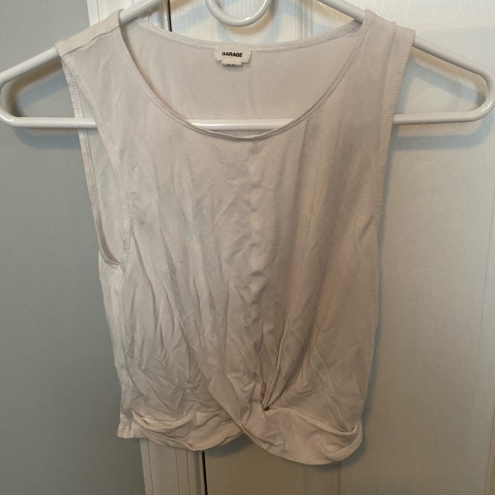 White Garage XS Tank with knot detail